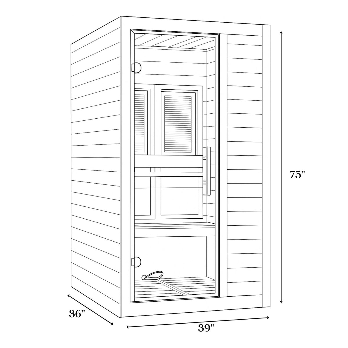 Maxxus S-Line Yoga 1-Person Low EMF (Between 5-10MG) FAR Infrared Sauna (Canadian Hemlock) MX-S106-01