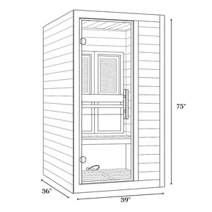 Maxxus S-Line Yoga 1-Person Low EMF (Between 5-10MG) FAR Infrared Sauna (Canadian Hemlock) MX-S106-01