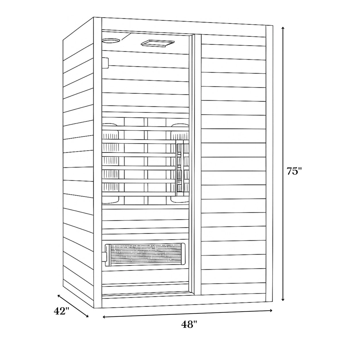 Maxxus S-Line Yoga 2-Person Full Spectrum Near Zero EMF (Under 3MG) FAR Infrared Sauna (Canadian Hemlock) MX-S206-01-FS-PC