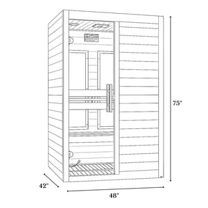 Maxxus S-Line Yoga 2-Person Ultra Low EMF (Between 5-10MG) FAR Infrared Sauna (Canadian Hemlock) MX-S206-01 Elite