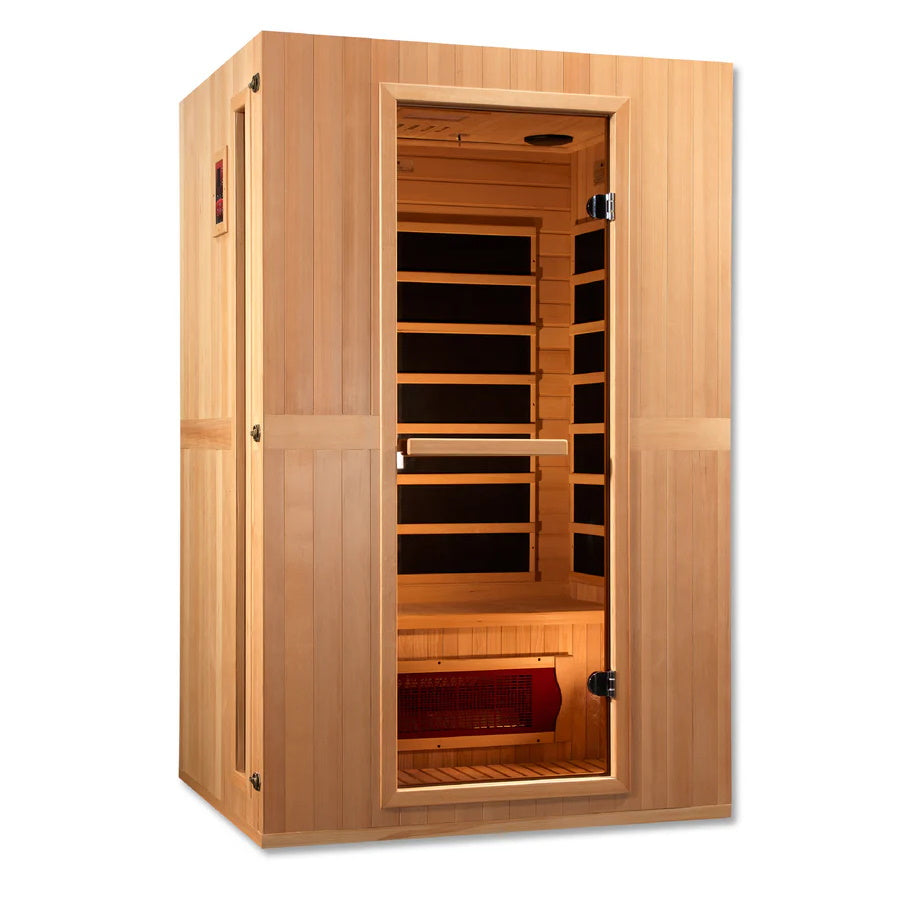 Maxxus Serenity Dual Tech 2 Person Low EMF FAR Infrared Sauna Canadian Hemlock MX-LS2-01
