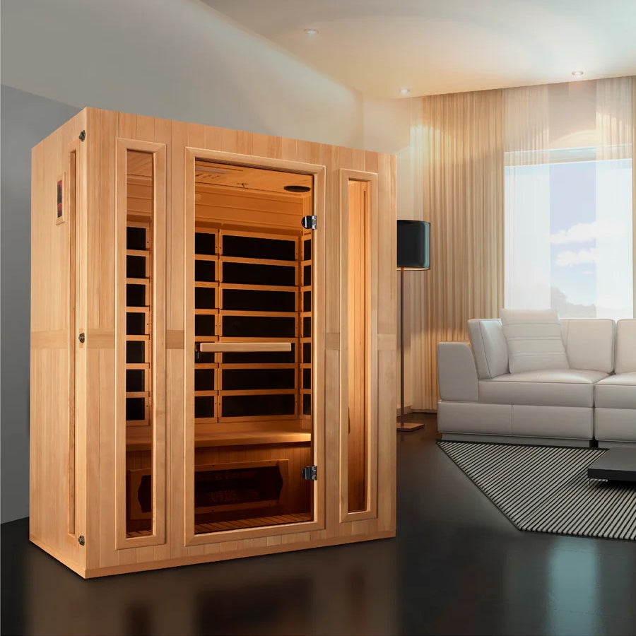 Maxxus Trinity Dual Tech 3 person Low EMF FAR Infrared Sauna Canadian Hemlock MX-LS3-01