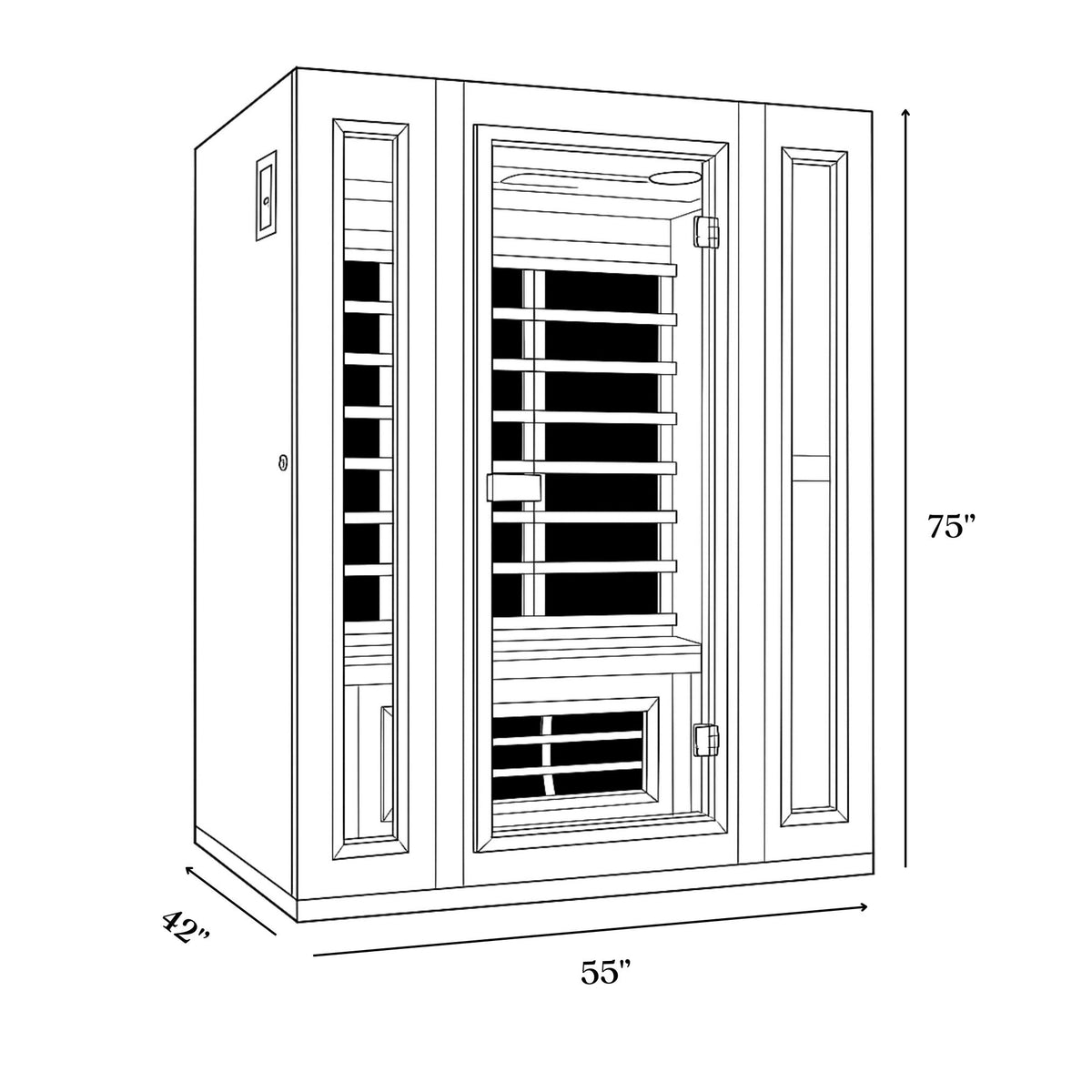 Maxxus Trinity Dual Tech 3 person Low EMF FAR Infrared Sauna Canadian Hemlock MX-LS3-01