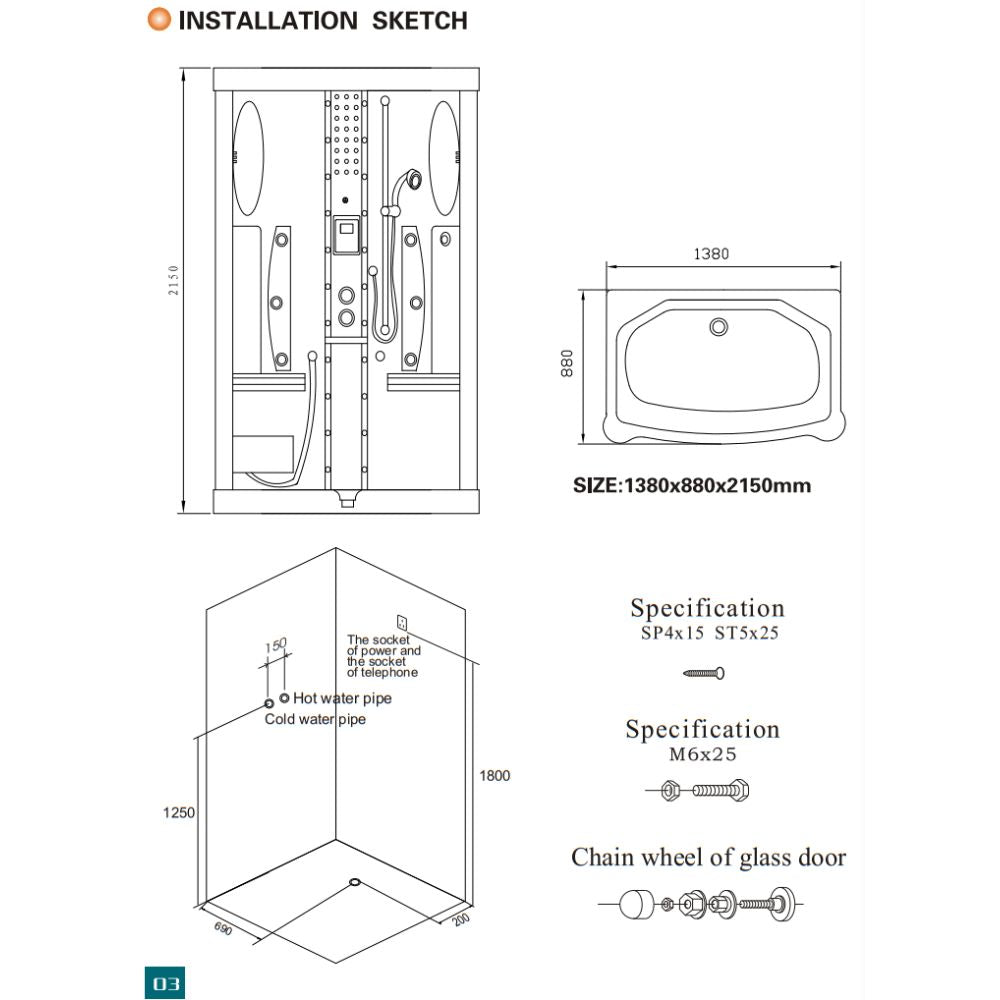 Mesa Steam Shower WS-803A