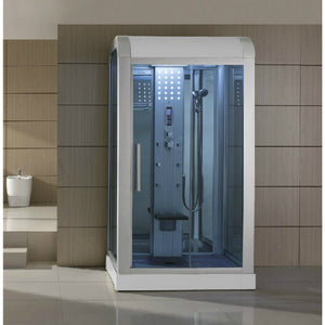 Mesa White with Frosted Glass Steam Shower WS-500 White