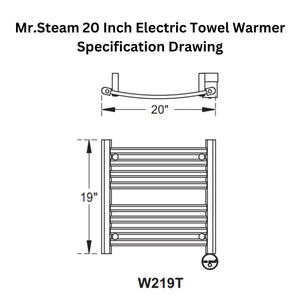 Mr. Steam 20 Inches Electric Towel Warmer with Digital Timer, Broadway Collection - W219T - W219TPC