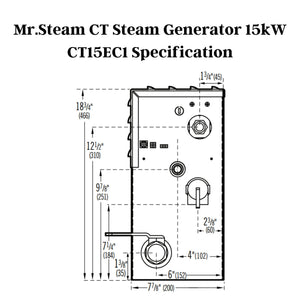 Mr. Steam 15kW Stainless Steel CT Spa Series Commercial Steam Bath Generator CT15EC1