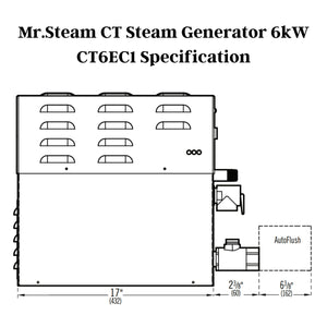 Mr. Steam 6kW Stainless Steel CT Spa Series Commercial Steam Bath Generator CT6EC1