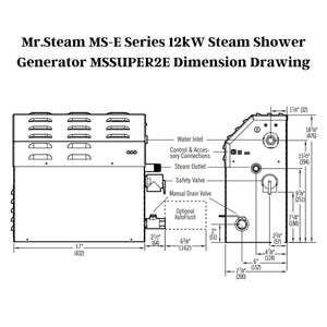 Mr. Steam 12kW MS-E Series Steam Shower Generator of 240 Volt & 1-Phase MS SUPER-2E