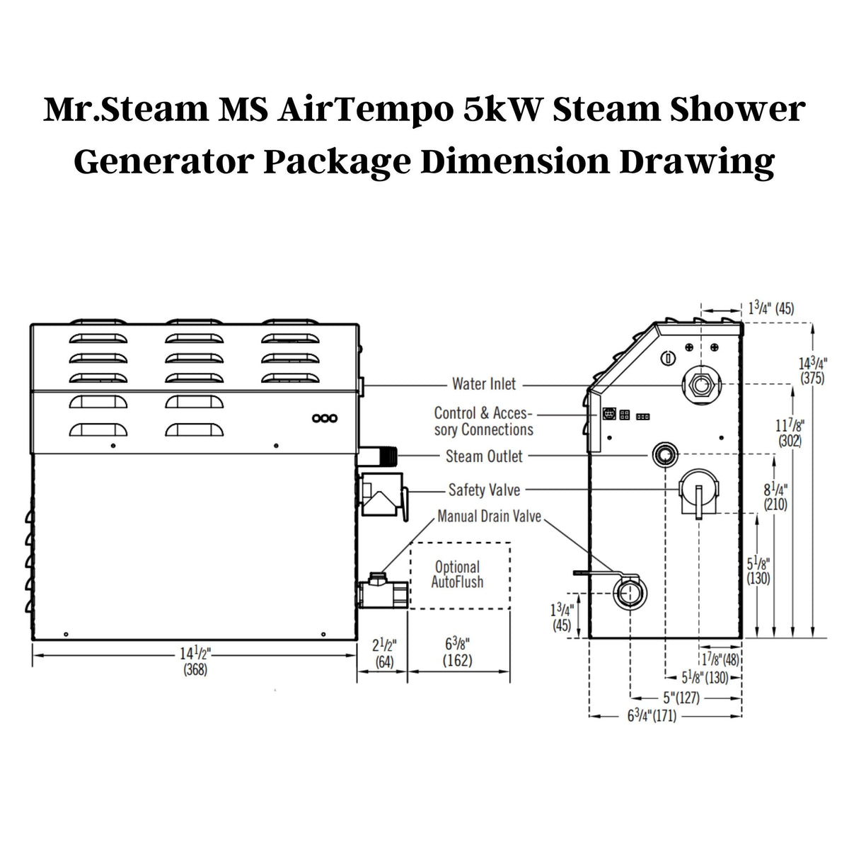 Mr Steam 5kw Ms Airtempo Steam Shower Generator Package With