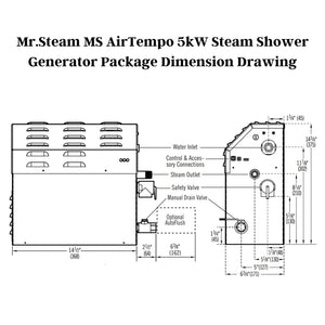 Mr. Steam 5kW MS (AirTempo) Steam Shower Generator Package with AirTempo Control in White Polished Chrome 05C10EAB000