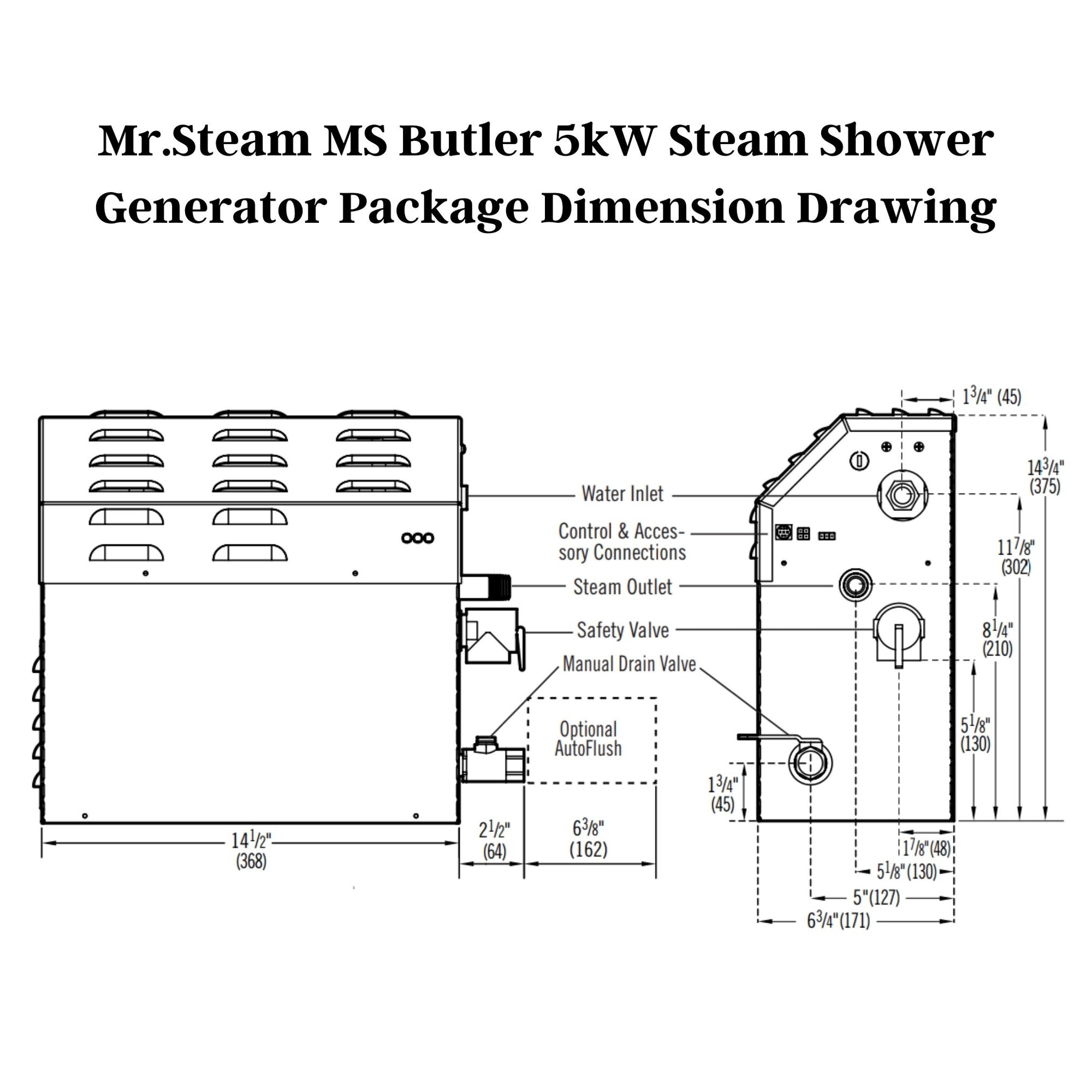 Mr. Steam 5kW MS (Butler) Steam Shower Generator Package with iTempoPlus Control in Round Brushed Nickel 05C1ACB0000