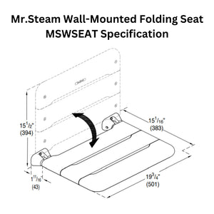 Mr. Steam Wall-Mounted Folding Seat MSWSEAT