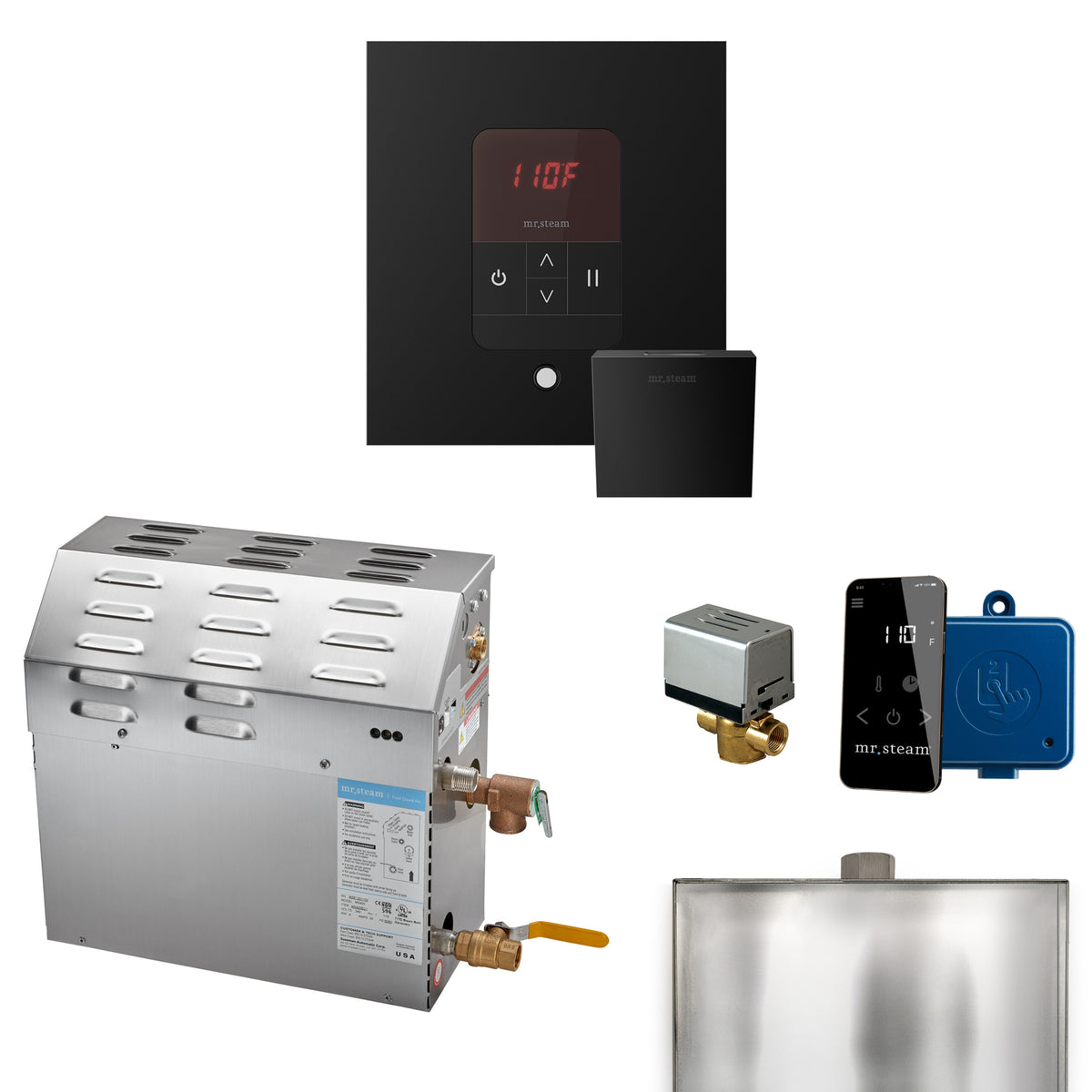 Mr.Steam 5kW MS iTempo Steam Shower Generator Package with Accessories