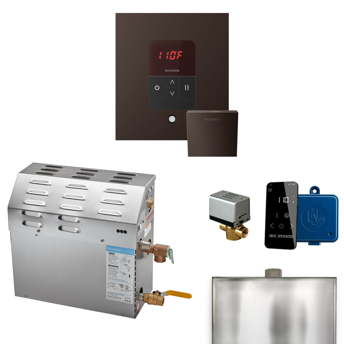 Mr.Steam 5kW MS iTempo Steam Shower Generator Package with Accessories