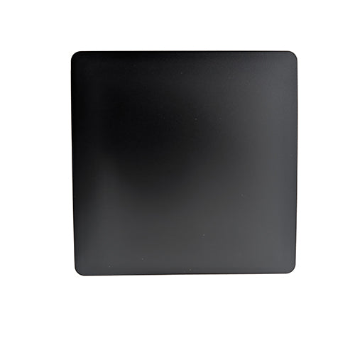 A matte black, single-gang kinetic wireless light switch, shown from a straight, front-facing perspective on a white background.