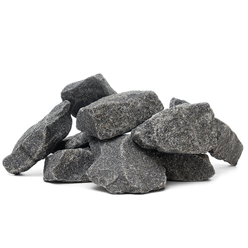 PROSAUNAS Split-Face 10-15 cm Sauna Stones, 20 kg per Case, 60 Cases per Pallet, Model 10-15SF 130490