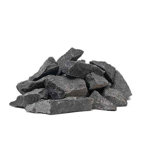 PROSAUNAS Split-Face 5-10 cm Sauna Stones, 20 kg per Case, 60 Cases per Pallet, Model 5-10SF 130489