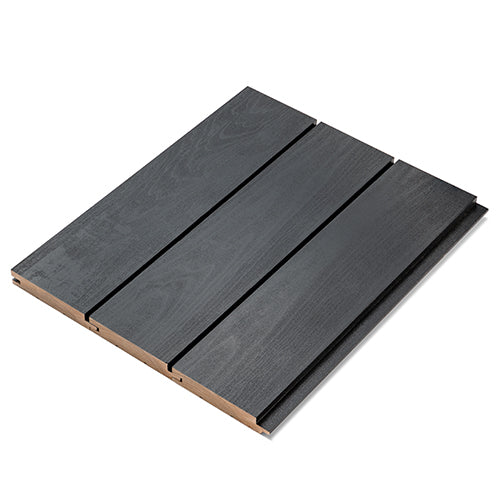 Prosaunas 15 mm × 90 mm (1×4) Aspen Midnight Black Sauna Wood Black‑Wax Finished Tongue & Groove, STS4 Profile, Nickel‑Gap, Wall Material WOOD671