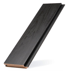 Prosaunas 15 mm × 90 mm (1×4) Aspen Midnight Black Sauna Wood Black‑Wax Finished Tongue & Groove, STS4 Profile, Nickel‑Gap, Wall Material WOOD671