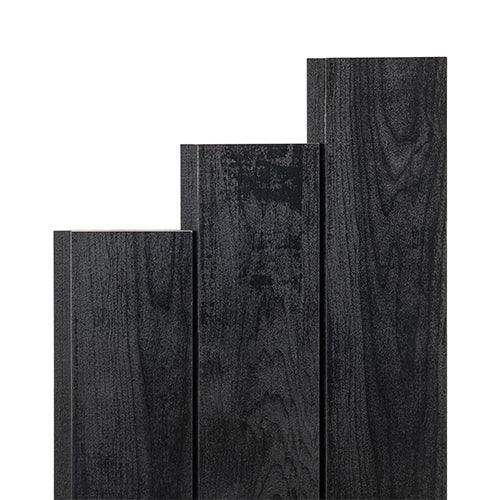 Prosaunas 15 mm × 90 mm (1×4) Aspen Midnight Black Sauna Wood Black‑Wax Finished Tongue & Groove, STS4 Profile, Nickel‑Gap, Wall Material WOOD671
