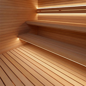 PROSAUNAS Dual-Zone Linear White LED Neon Light Kit Flexible, Dimmable, Waterproof, Wireless Controlled, WiFi, and Adjustable Length