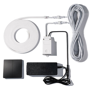 PROSAUNAS Dual-Zone Linear White LED Neon Light Kit Flexible, Dimmable, Waterproof, Wireless Controlled, WiFi, and Adjustable Length