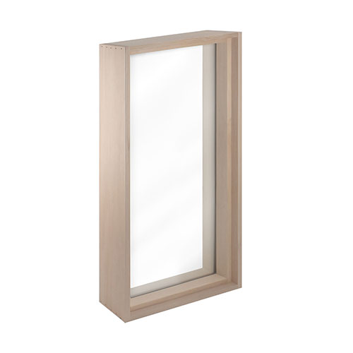 PROSAUNAS Hemlock-Framed Dual-Pane Clear Tempered Glass Sauna Window with Hemlock Jamb, 16" x 30" 129281