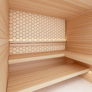 PROSAUNAS Hive Aspen Sauna Wall Panels, Hexagon Pattern, Natural Aspen 4745010406188