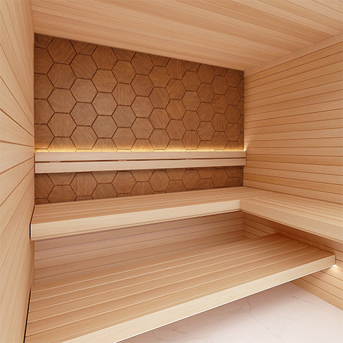 PROSAUNAS Hive Thermo Sauna Wall Panels, Hexagon Pattern, Thermo-Abachi 4745010406225