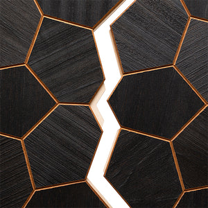 PROSAUNAS Modern Black Sauna Wall Panels, Irregular Hexagon Pattern, Black Thermo-Abachi 4745010406348