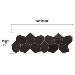PROSAUNAS Modern Black Sauna Wall Panels, Irregular Hexagon Pattern, Black Thermo-Abachi 4745010406348