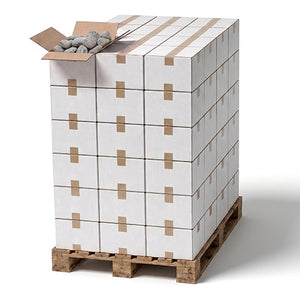 PROSAUNAS Rounded 10-15 cm Sauna Stones, 20 kg per Case, 60 Cases per Pallet, Model 10-15R 130488