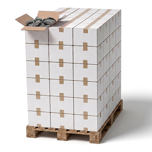 PROSAUNAS Split-Face 10-15 cm Sauna Stones, 20 kg per Case, 60 Cases per Pallet, Model 10-15SF 130490