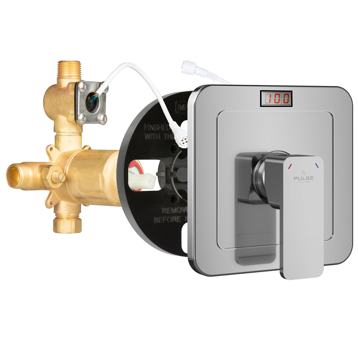 PULSE ShowerSpas LED Tru-Temp Pressure Balance 1/2" Rough-In Valve with Trim Kit 3004-RIV-PB