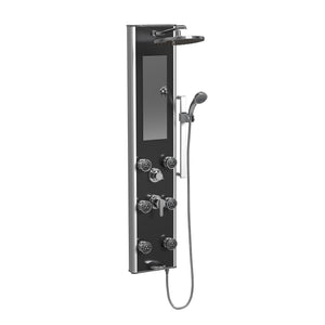 PULSE ShowerSpas Black Glass Shower Panel - Leilani ShowerSpa 1022-B