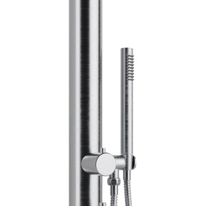 PULSE ShowerSpas Brushed Stainless Steel Outdoor Shower System - Wave Outdoor Shower 1055-SSB