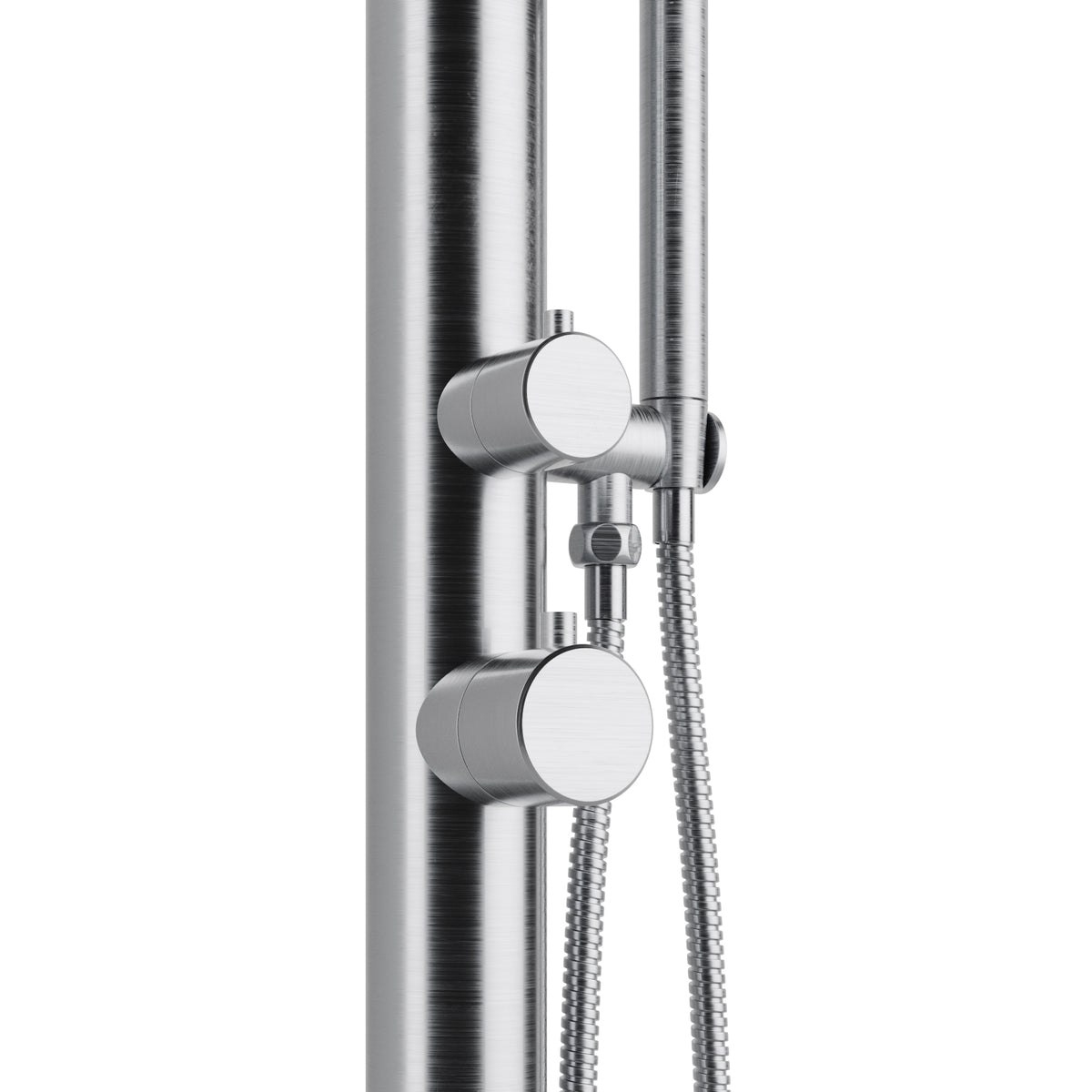 PULSE ShowerSpas Brushed Stainless Steel Outdoor Shower System - Wave Outdoor Shower 1055-SSB