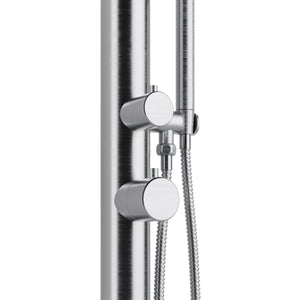 PULSE ShowerSpas Brushed Stainless Steel Outdoor Shower System - Wave Outdoor Shower 1055-SSB