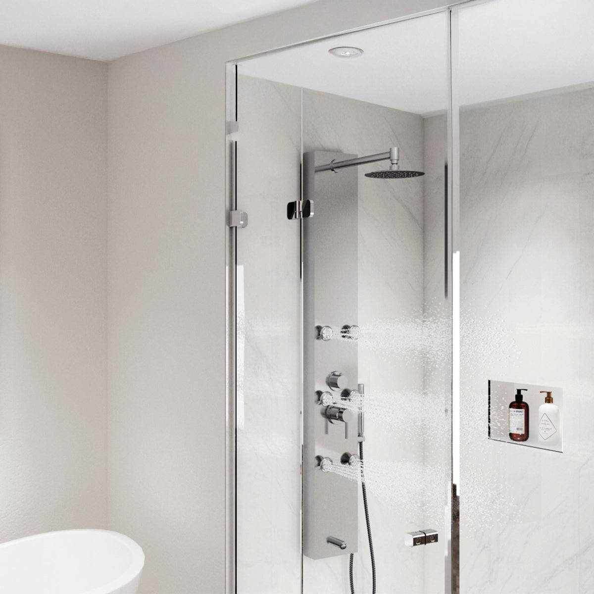 PULSE ShowerSpas Stainless Steel Shower Panel - Monterey ShowerSpa 1042