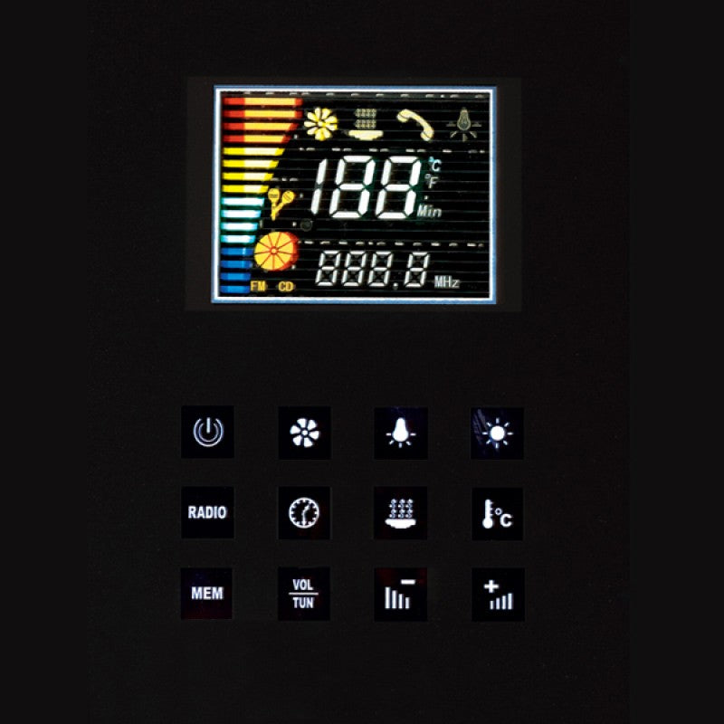 Platinum Corner Steam Shower | 59"x59"x89" DA333F8 - LCD Computer Control Panel - Vital Hydrotherapy