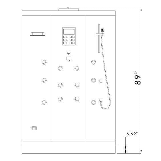Platinum Corner Steam Shower | 35” x 35” x 87” DZ934