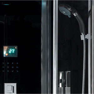 Platinum Corner Steam Shower | 59"x59"x89" DA333F8 - Hand Shower - LCD Computer Control Panel - Vital Hydrotherapy