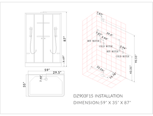 Platinum Steam Shower-Sliding Door DZ903A