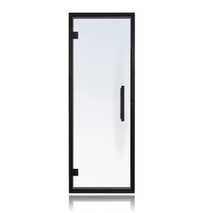 Prosaunas 24x73 Clear Glass with Black Alder Frame Sauna Door