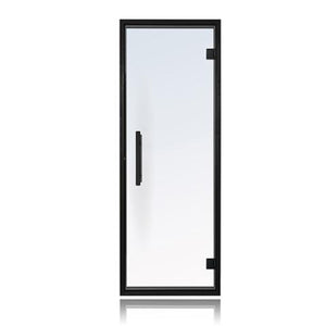 Prosaunas 24x73 Clear Glass with Black Alder Frame Sauna Door