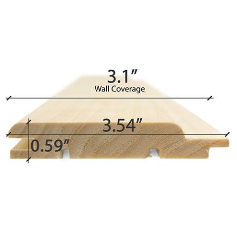 Prosaunas Aspen 1x4 T&G STP Sauna Wood Cladding WOOD658