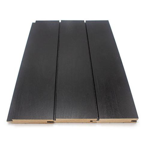 Prosaunas Aspen Midnight Black 1x4 T&G STS4 Sauna Wood, Black-Wax Finished, Tongue & Groove, Nickel-Gap, Wall Material WOOD671