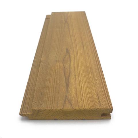 Prosaunas 21 mm × 90 mm (1×4) Thermo‑Spruce Sauna Wood Thermally‑Modified Tongue & Groove, STS4 Profile, Nickel‑Gap, Wall Material WOOD673