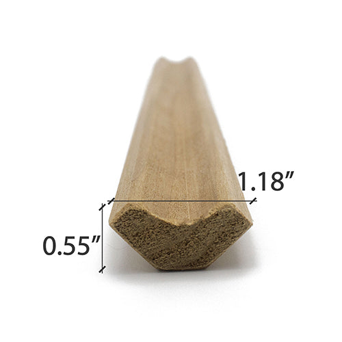 Prosaunas 14 mm × 30 mm (1×2) Thermo‑Aspen Sauna Wood Inside Corner Trim, Cove Moulding, SI Profile WOOD683